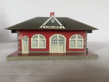 Vintage 1950s MARX 2960 GIRARD whistling Train Station - Tin Litho