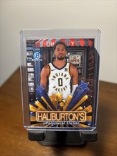 Tyrese Haliburtons Half court Cards 2025-26 Bowman Chrome Insert Indiana Pacers