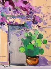 Jose Trujillo Fine Art PRINT 16x20 Collectible Artist Painting Door Flowers