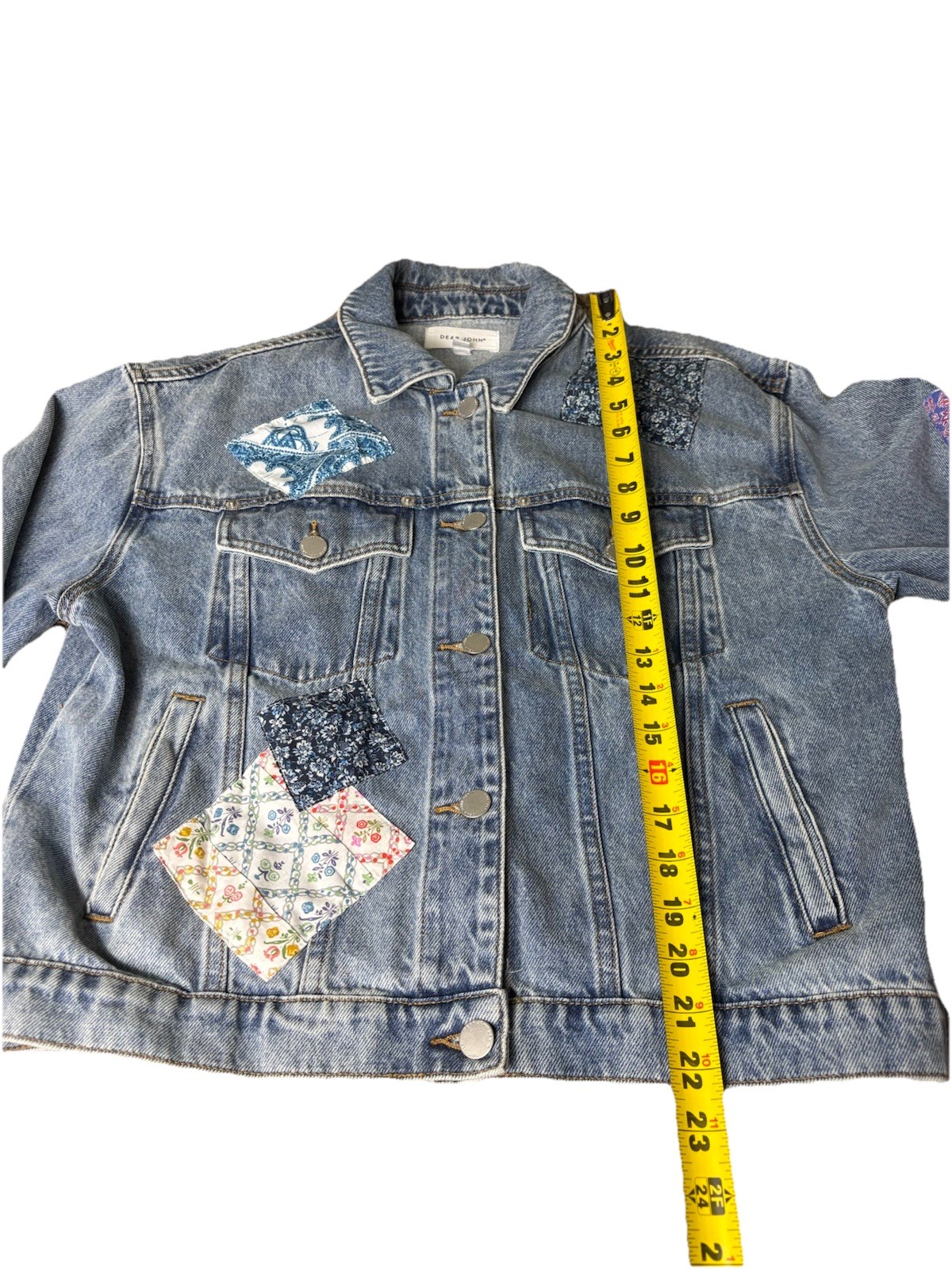 Dear John Patchwork Women's Denim Jacket Size Sma… - image 8