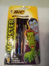 Vintage Wavelengths Bic Monster Pens Dracula Frankenstein Witch Halloween 1996