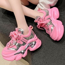 Height Increasing Fashion Sneaker Women Platform Ankle Boots High Heels Comfort
