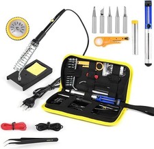 SQUADO Kit Saldatore a Stagno 15 in 1, 60W con Temperatura Regolabile