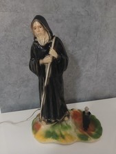 Antica Lampada Statua San Francesco da di Paola 35 cm Vintage