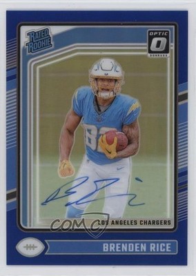 2024 Panini Donruss Optic Rated Rookie Blue Prizm 19/99 Brenden Rice Auto 0y8x