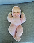Vintage BANTAM Pink Plush Baby Doll Vinyl Face Musical Wind Up Rock-a-bye-baby — photo 1