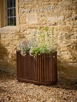 Louvre Wooden Planter Small Walnut Finish