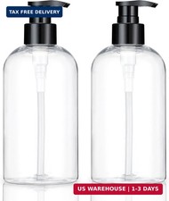 Empty Plastic Pump Bottles Dispenser 2 Pack Clear Refillable Pump Bottle for Sha