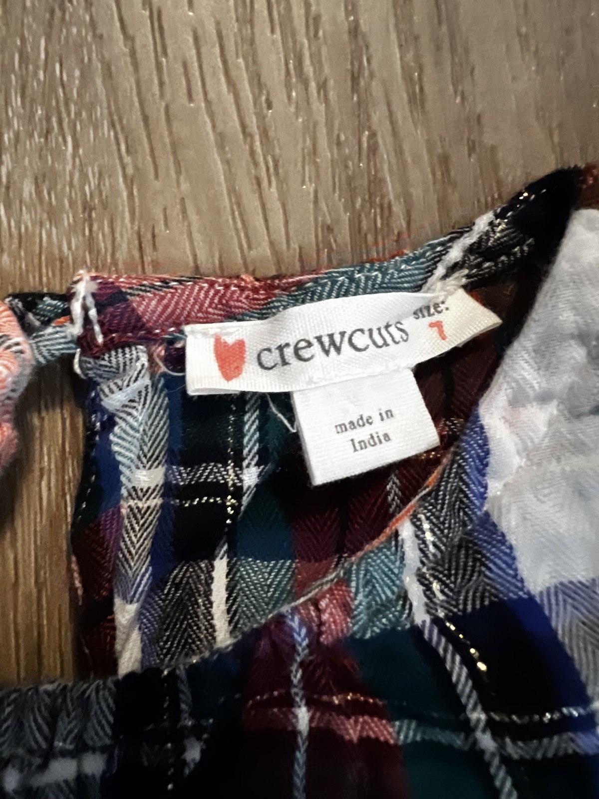 Crew cuts Girls Holiday Dress Size 7 Red Plaid Long Sleeve