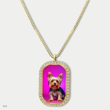 New Cute Yorkie Yorkshire Terrier Dog Fashion Pendant Necklace Chain Printed Dog