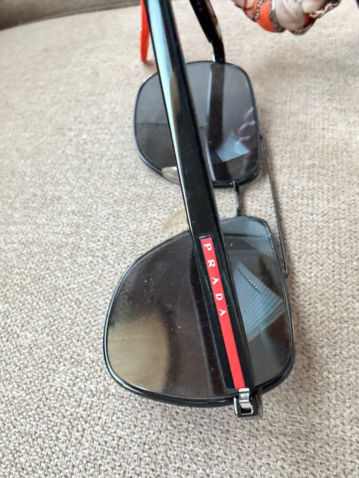 Authentic vintage-style Prada Linea Rossa sunglasses, Model SPS 55V 1AB-3M1 image 4