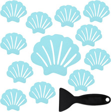 12 Pack Non Slip Bathtub Stickers Shower Safety Treads with Scraper Clear Grip