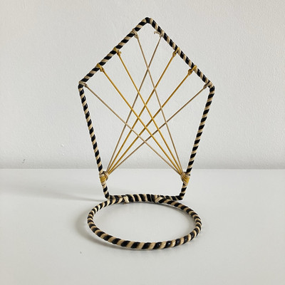 Vintage Wandhalter für Blumentopf Topfhalter Metall Kunststoff 1950er Jahre