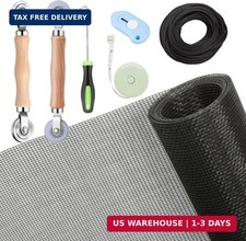 Windows Screen and Screen Door Repair Kit, 48"x118" Charcoal Fiberglass Mesh wit