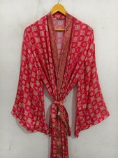 Free Size Long Silk Robe Bathing Gown For Her Night Wear, L-408