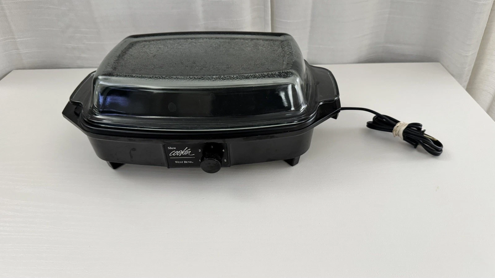 West Bend Slow Slo Cooker Black Base Griddle Fits 4-6 Qt Pan W/Original Lid