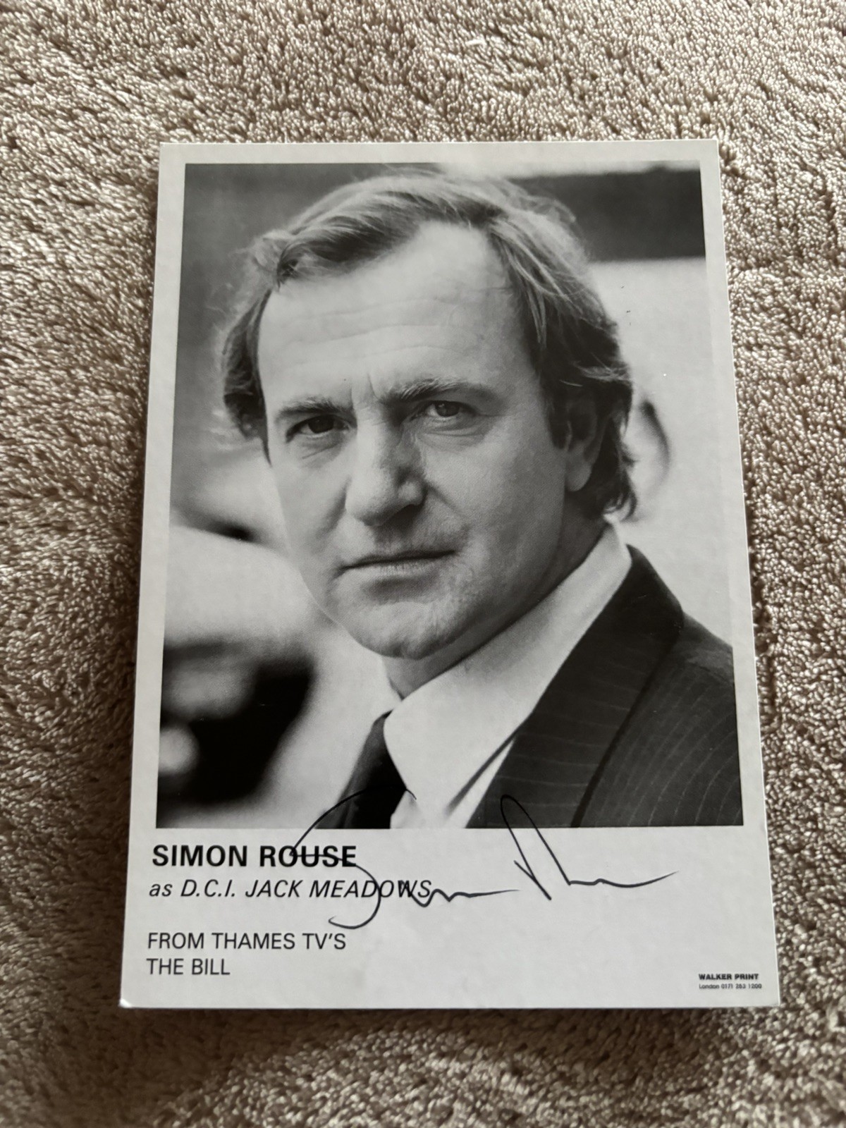 Simon Rouse SIMON ROUSE (THE BILL) HAND SIGNED OFFICIAL CAST CARD- UNDEDICATED ...