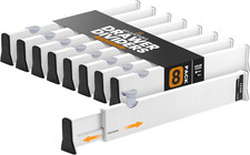 Adjustable Drawer Dividers, 2.5" Tall, Expandable 13-22", 8-Pack, Non-Slip for D