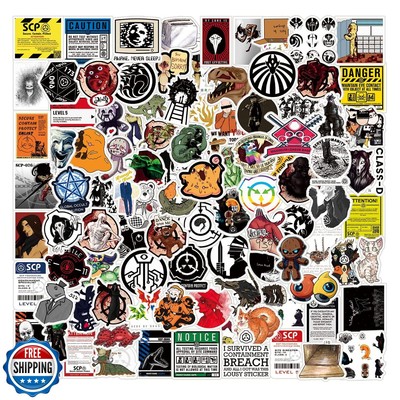 100Pcs SCP Foundation Stickers Pack | Classic Grotesque Science F