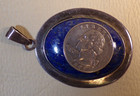 handmade Taxco Mexico sterling silver and lapis lazuli pendant TV-119 — photo 4