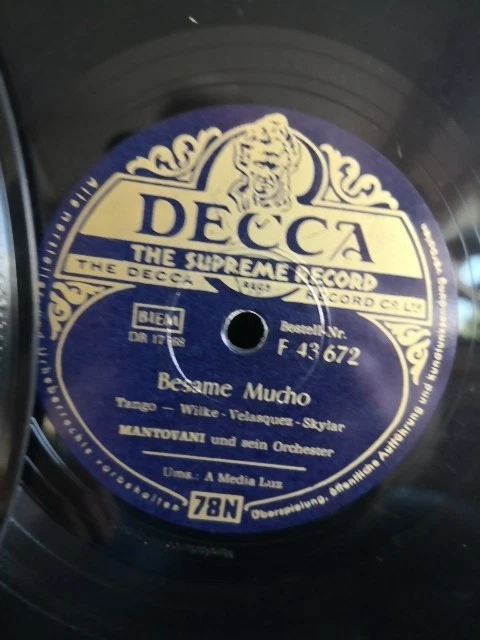 12 Schellack Platten von Mantovani, diverse Titel, Decca Label, kl. Sammlung - Bild 4 von 4