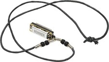 Real Playable Hohner Mini Harmonica Necklace in Key of C, Model M38N - Black