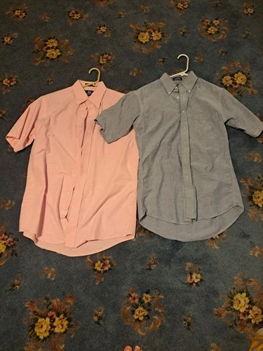 Stafford Wrinkle Free Men’s Short Sleeve Button-Front Shirts Lot 2, size 15 1/2 - product listing photo