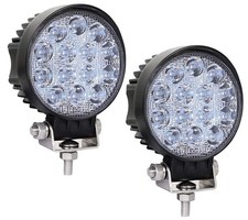 42W Led Round Light, 4.5Inch Led Light Pods,12V 24V Spot Flood Work 2 pcs-42W