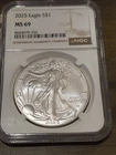 ✅  2025 American Silver Eagle , 1 OZ FINE SILVER   NGC-MS69