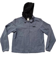 VANS Skater 90  s Hooded Full Buttoned Jacket Shirt Grunge Gray Men  s Size Medium