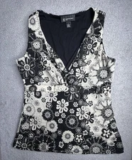 Inc Top Womens PM Vintage Y2K Babydoll Floral Metallic Sleeveless Fairy Grunge