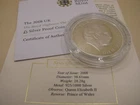 BULLION - 2008 Metric 1oz Capsuled Silver Proof £5 Coin Crown Charles Birthday