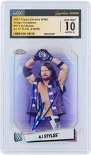 AJ Styles WWE Signed 2021 Topps Chrome Variation #IV-1 CGC Fanatics 10/10 Card