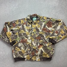 RealTree Jacket Adult Large Brown Workwear Canvas Camo Hunting Lined Coat Men