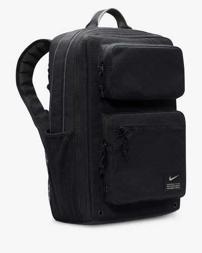 Nike Utility Speed Backpack 27L New Triple Black School Book Bag Training Gift - Picture 4 of 24