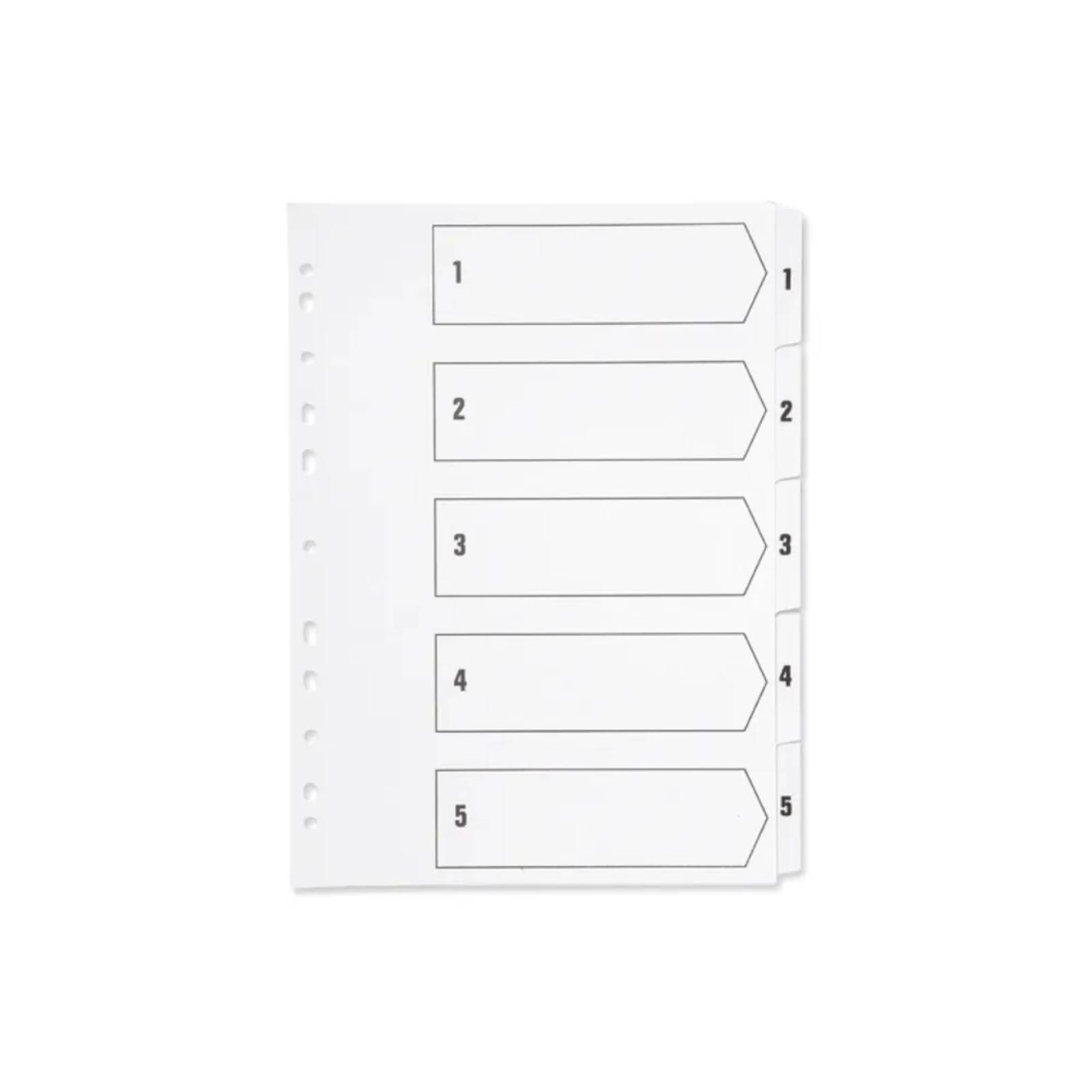 1-5 Index Multi-punched Polypropylene White A4 - Image 2