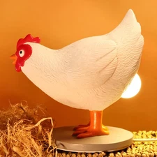 Chicken Egg Lamp, Funny Hen Chicken Table Lamp, LED Egg Night Lght, Resin Chi...