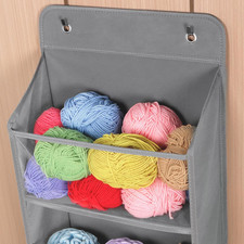 Yarn Storage Organizer - 6 Compartment Hanging Knitting  Crochet Supplies Or...