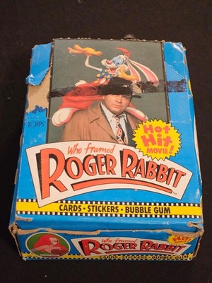 1988 Topps Who Framed Roger Rabbit Full Wax Box 36 SEALED PACKS w/ OPEN DISPLAY