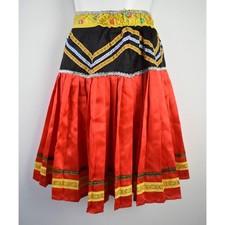 Vintage Kids Red and Black Ribbon Skirt