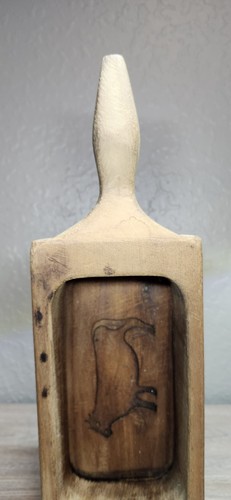 Molde de madera estilo primitivo francés vintage mantequilla madera queso molde vaca 16" - Imagen 7 de 21