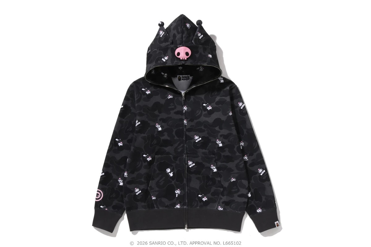 BAPE×Sanrio クロミパーカー Sサイズ BAPE® × SANRIO CHARACTERS KUROMI CAMO FULL ZIP HOODIE S | eBay