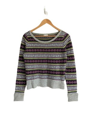 BRORA Jumper 100% Cashmere SIZE UK 10 Fair Isle Knitted Multicolour Heritage 