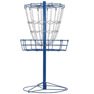 Disc Golf Basket Portable Disc Golf Practice Set 12/24 Chain for Outdoor, Blue
