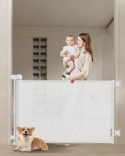Miumoon 71 inch Retractable Baby Gates 34 inch Tall, Retractable Gate with Reinf