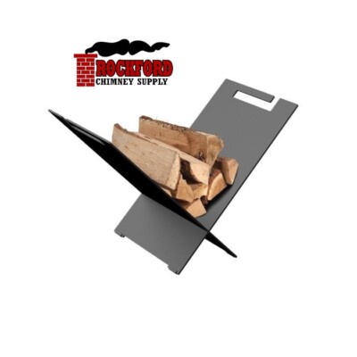 Equiss Freestanding Log Holder - Modern, Steel Firewood Holder