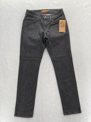 Vintage Solo Jeans Mens 30x30 Skinny Slim Fit Dark Gray Stretch Denim Y2K NWT
