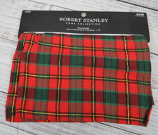 ROBERT STANLEY Tartan Plaid Table Runner 13" X 72" Christmas Holiday NWT