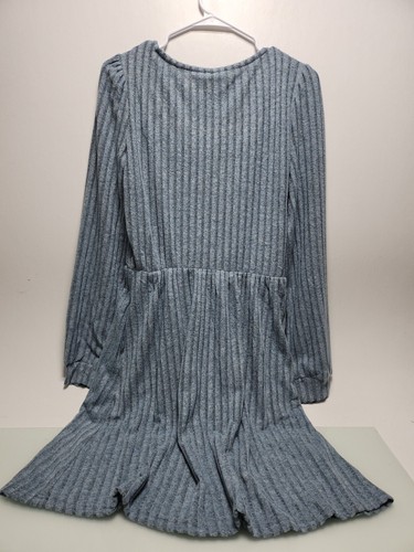 UVN Blue Square Neck Long Sleeve Dress Size L, RK27 - Picture 2 of 4