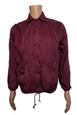 Pla-Jac by Dunbrooke Nylon Snap Buttons Jacket Burgundy 36- S- 38 Made In USA